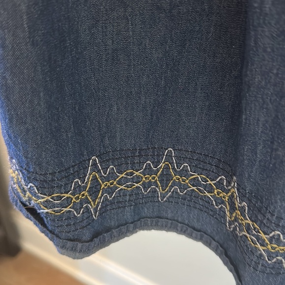 Medium Denim Sleeveless Smocked Maxi Dress - Picture 5 of 6